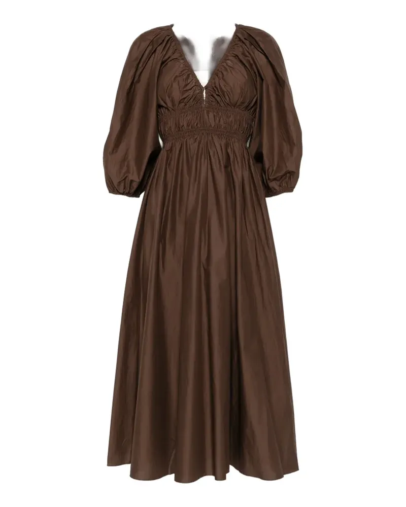 Matteau Shirred Plunge dress - Braun Braun