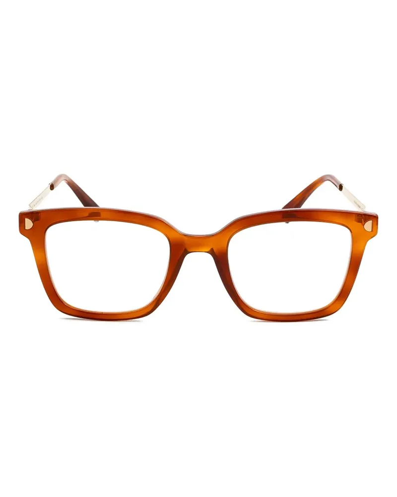 Mykita Eckige Sonnenbrille mit goldfarbenem Detail - Orange Orange