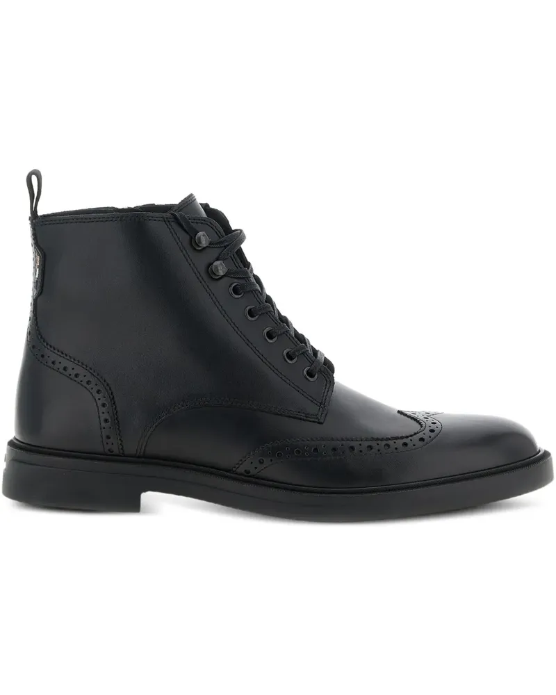 HUGO BOSS leather biker boots - Schwarz Schwarz