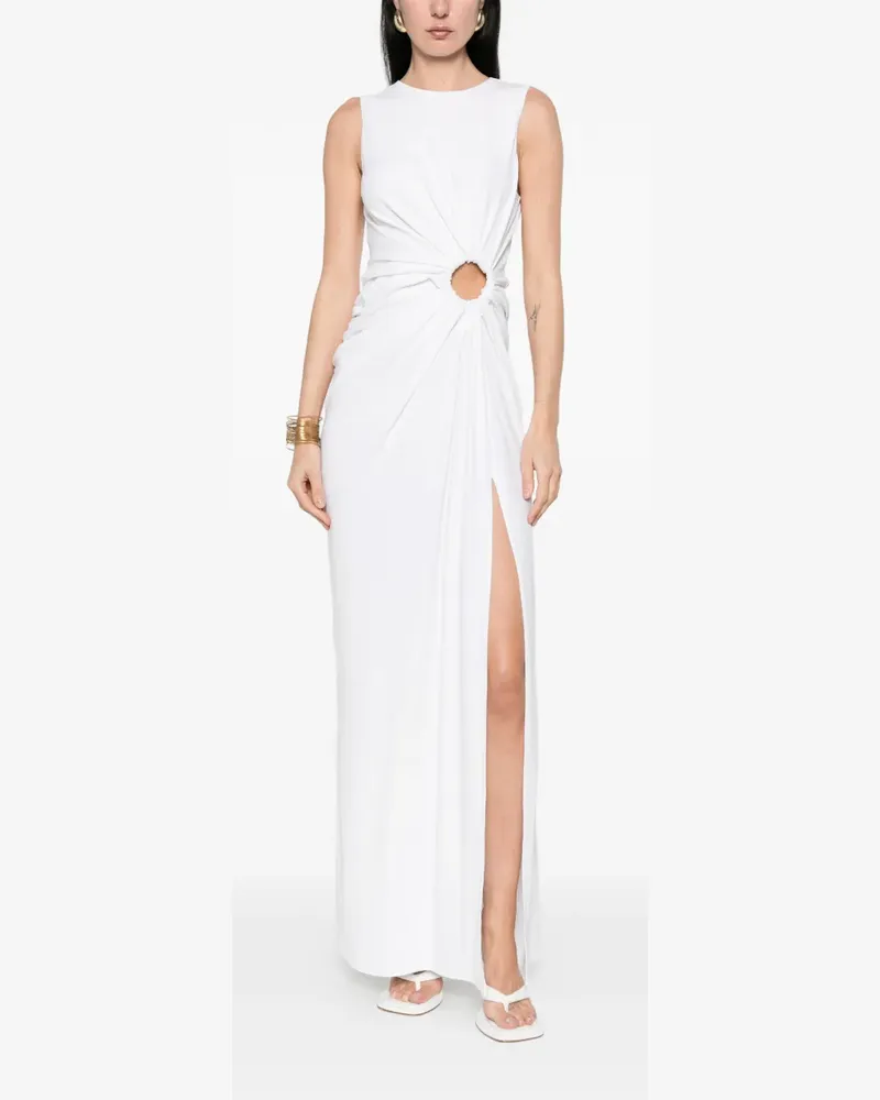 SPORTMAX ring-embellishment maxi dress - Weiß Weiß