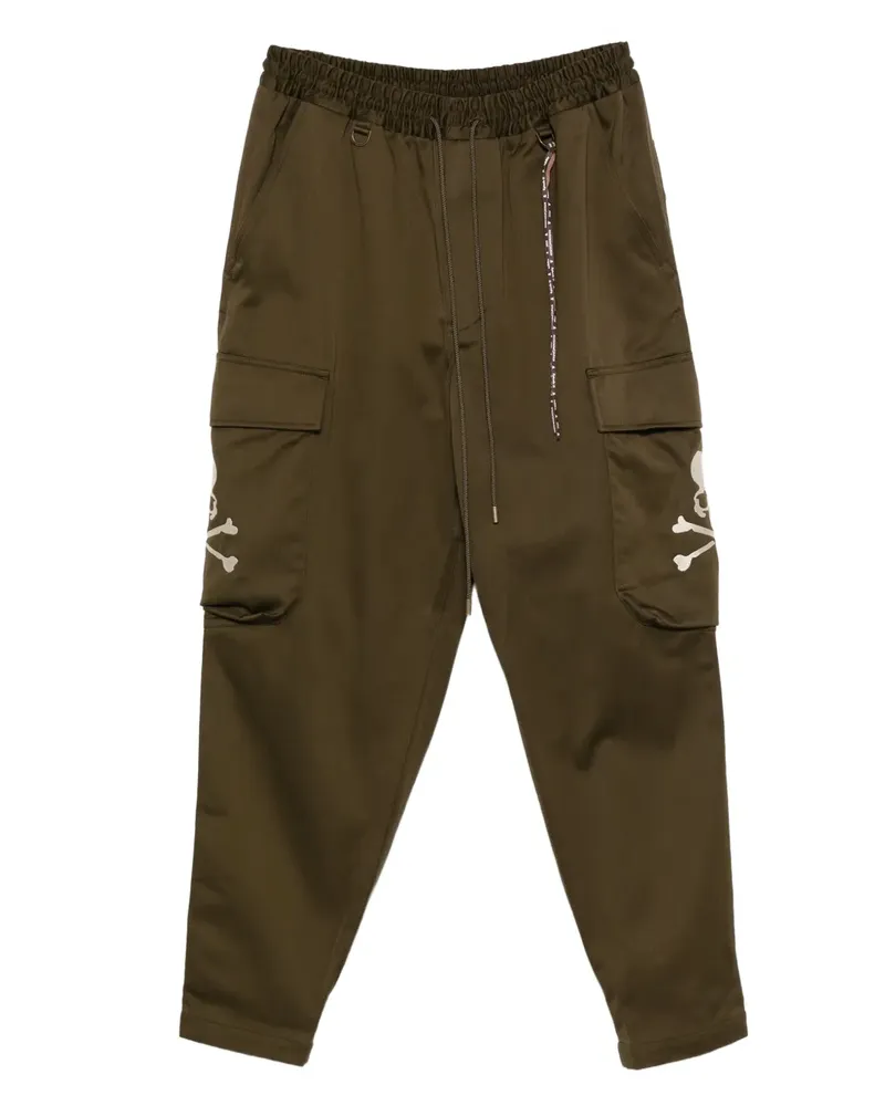 Mastermind Japan Cargohose mit Totenkopf-Print - Grün Grün