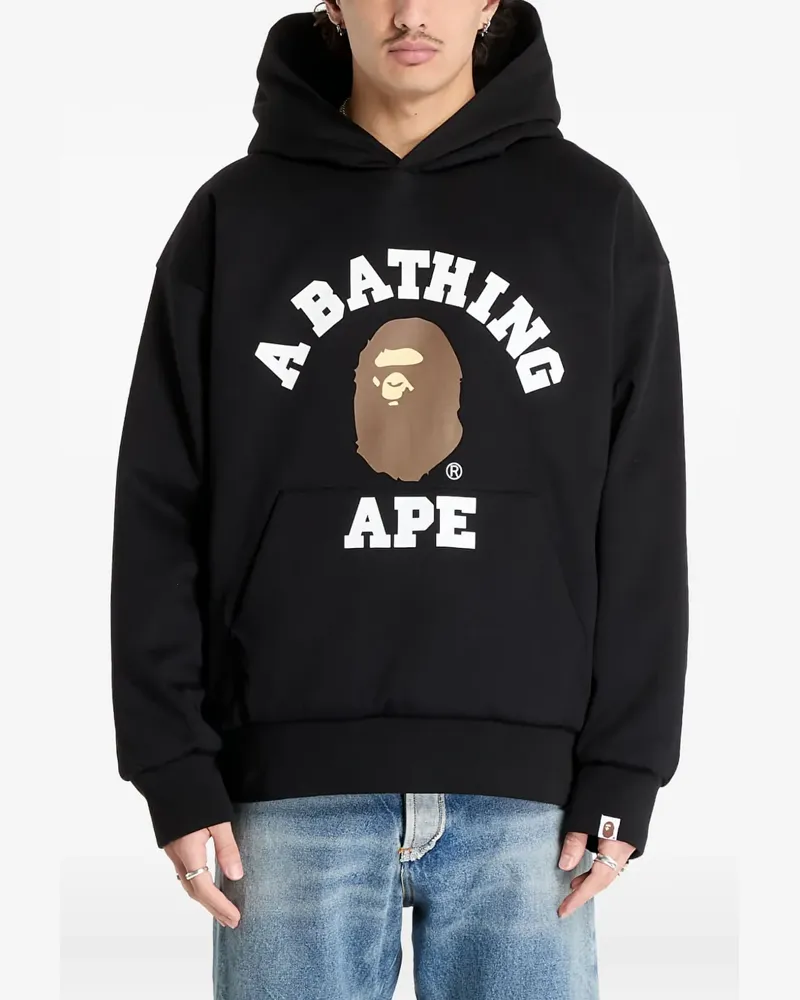 BAPE Hoodie mit College-Logo - Schwarz Schwarz