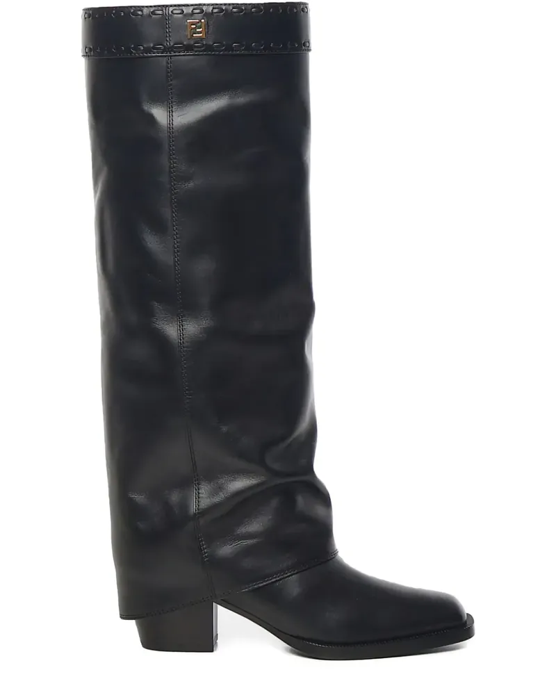 Fendi 55mm Minerva topstitch logo boots - Schwarz Schwarz