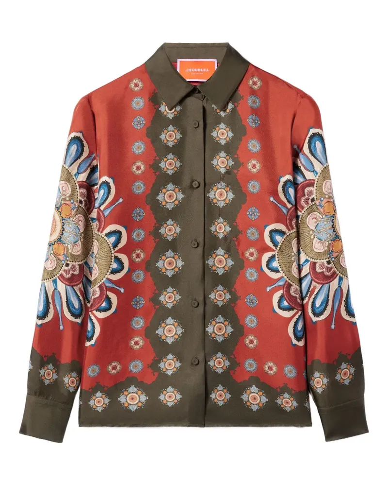 La DoubleJ placée floral print shirt - Rot Rot