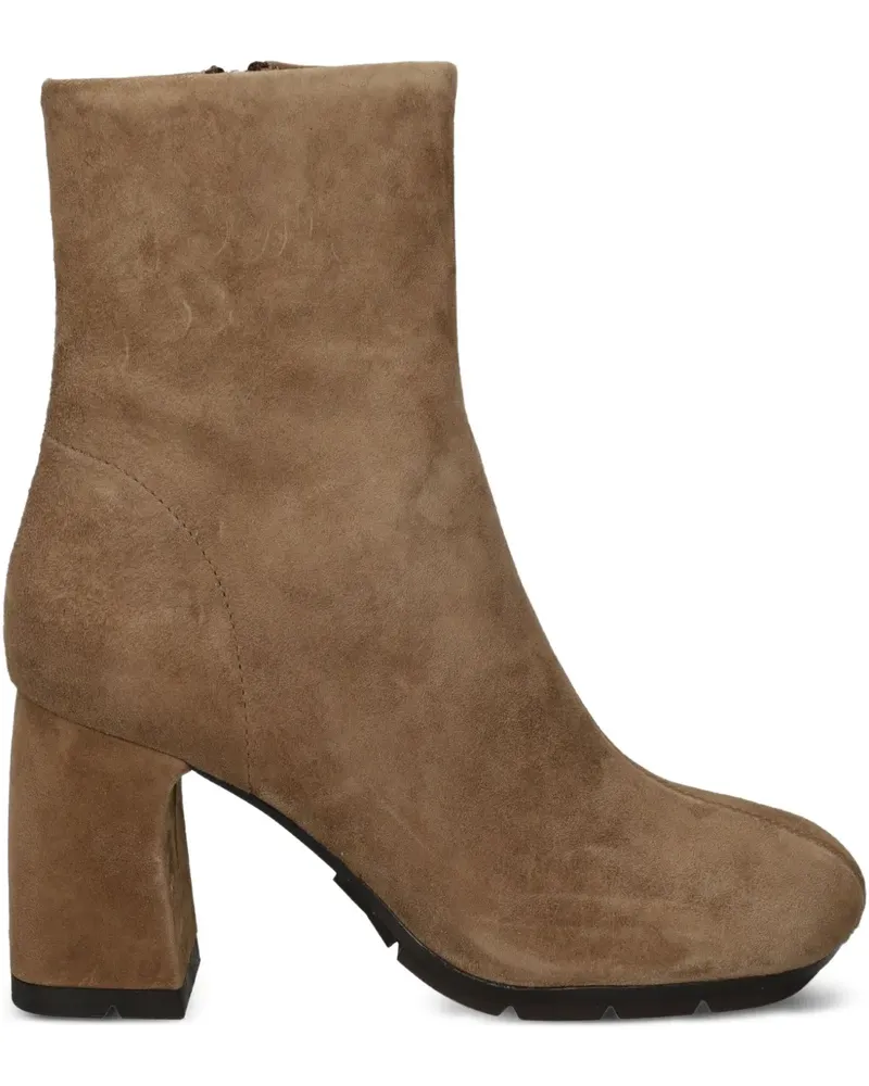 ash Eclat Stiefel mit Blockabsatz 80mm - Braun Braun