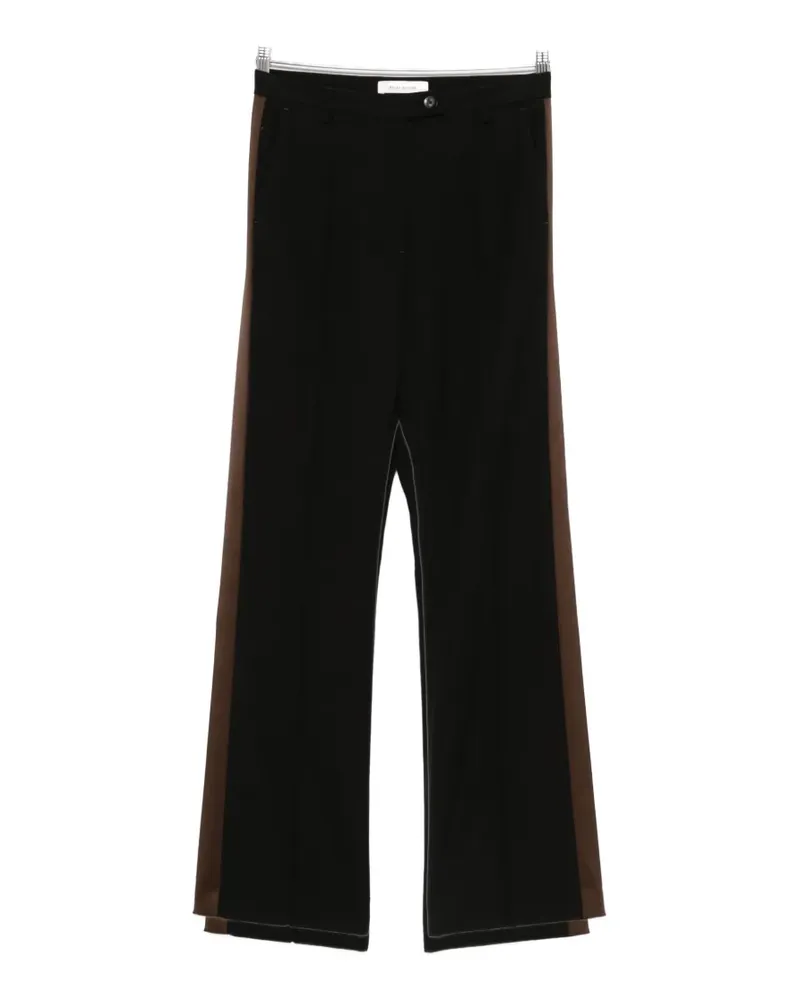 Wales Bonner logo-embroidered stripe trousers - Schwarz Schwarz