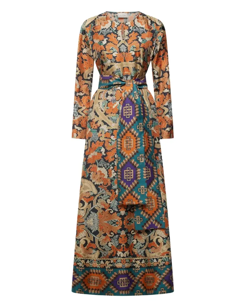 Pierre-Louis Mascia geometric-pattern maxi dress - Nude Nude