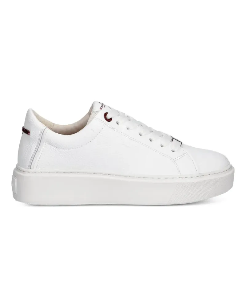 Alexander Smith London pebbled-leather platform sneakers - Weiß Weiß