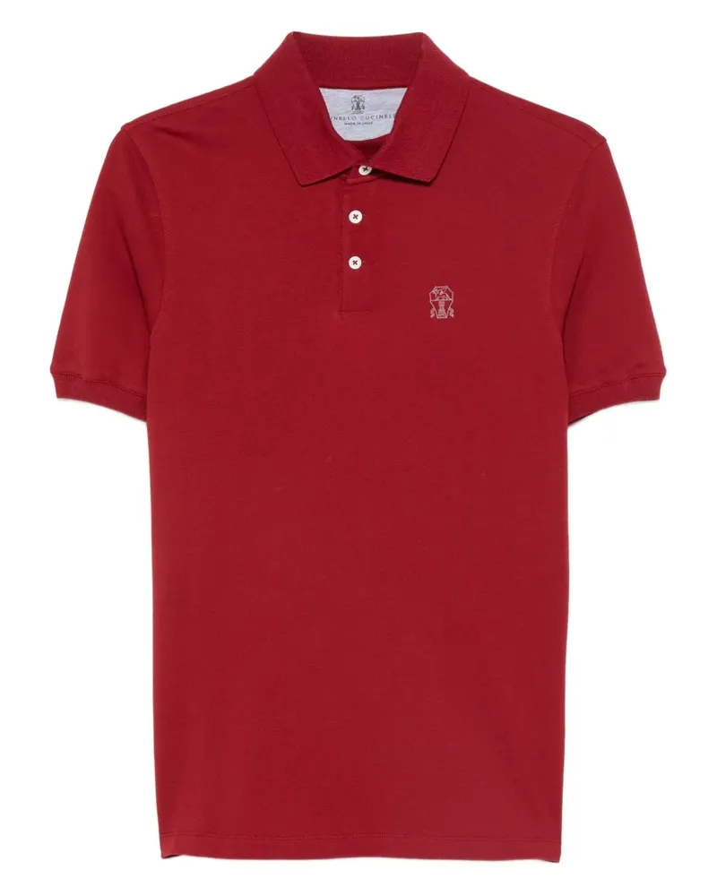 Brunello Cucinelli Poloshirt mit Logo-Stickerei - Rot Rot