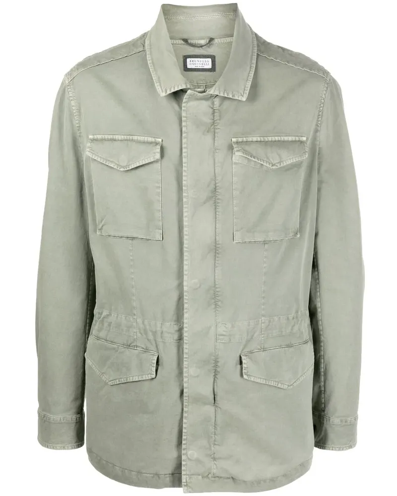 Brunello Cucinelli Military-Jacke mit Reißverschluss - Grün Grün