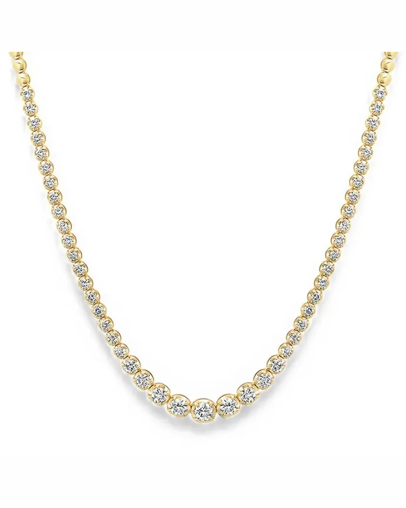 Jennifer Meyer graduated diamond tennis necklace - Gold Gold
