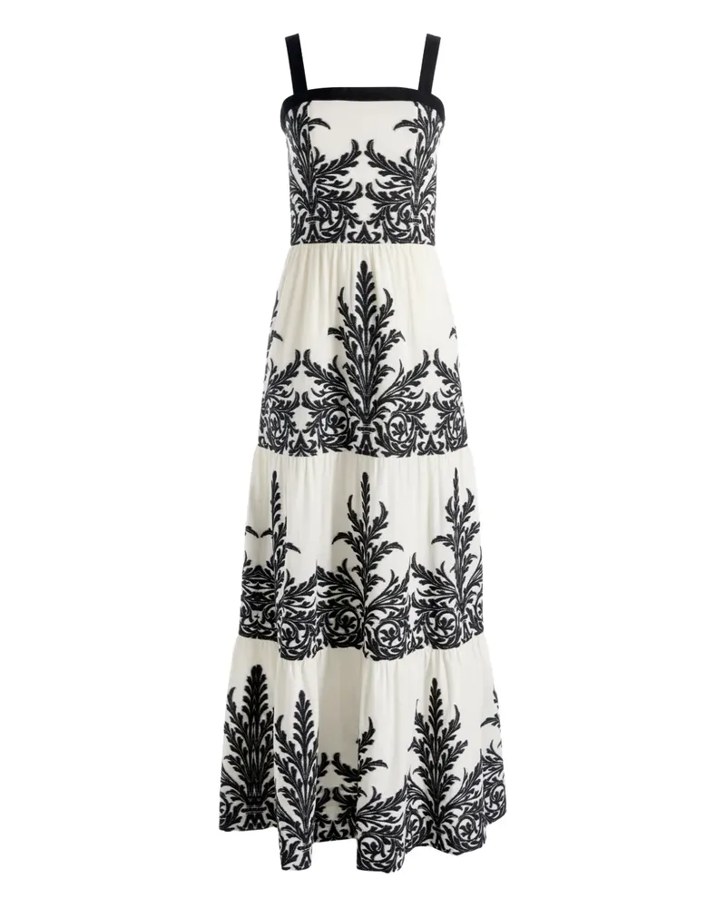 Alice + Olivia Gestuftes Saige Maxikleid - Weiß Weiß