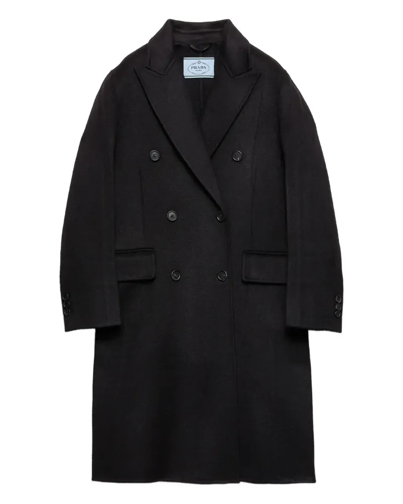 Prada Doppelreihiger Mantel - Schwarz Schwarz