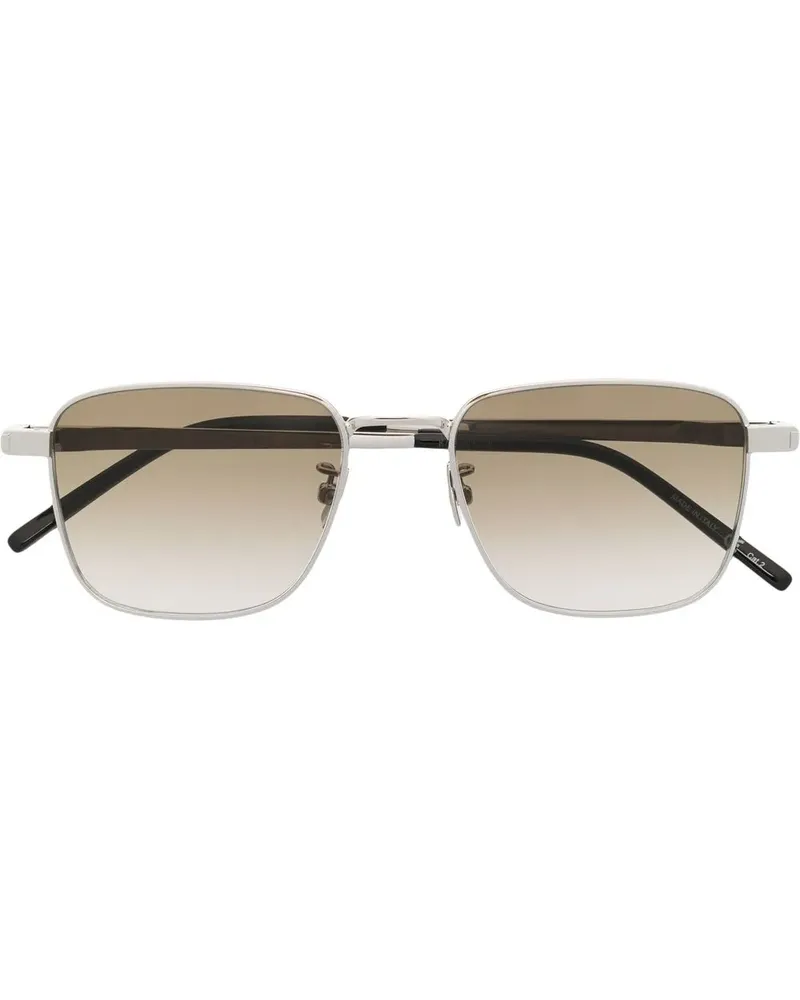 Saint Laurent Pilotenbrille mit Logo-Gravur - Silber Silber
