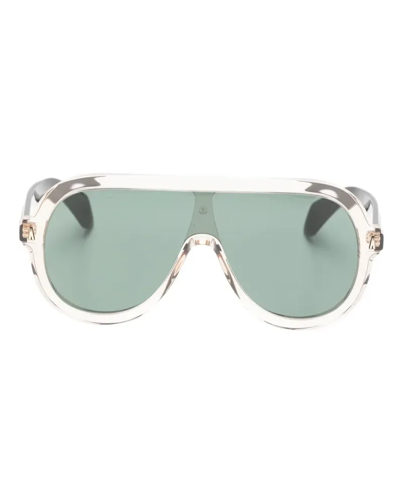 Moncler Sunsette transparent-frame geometric-frame sunglasses - Nude Nude