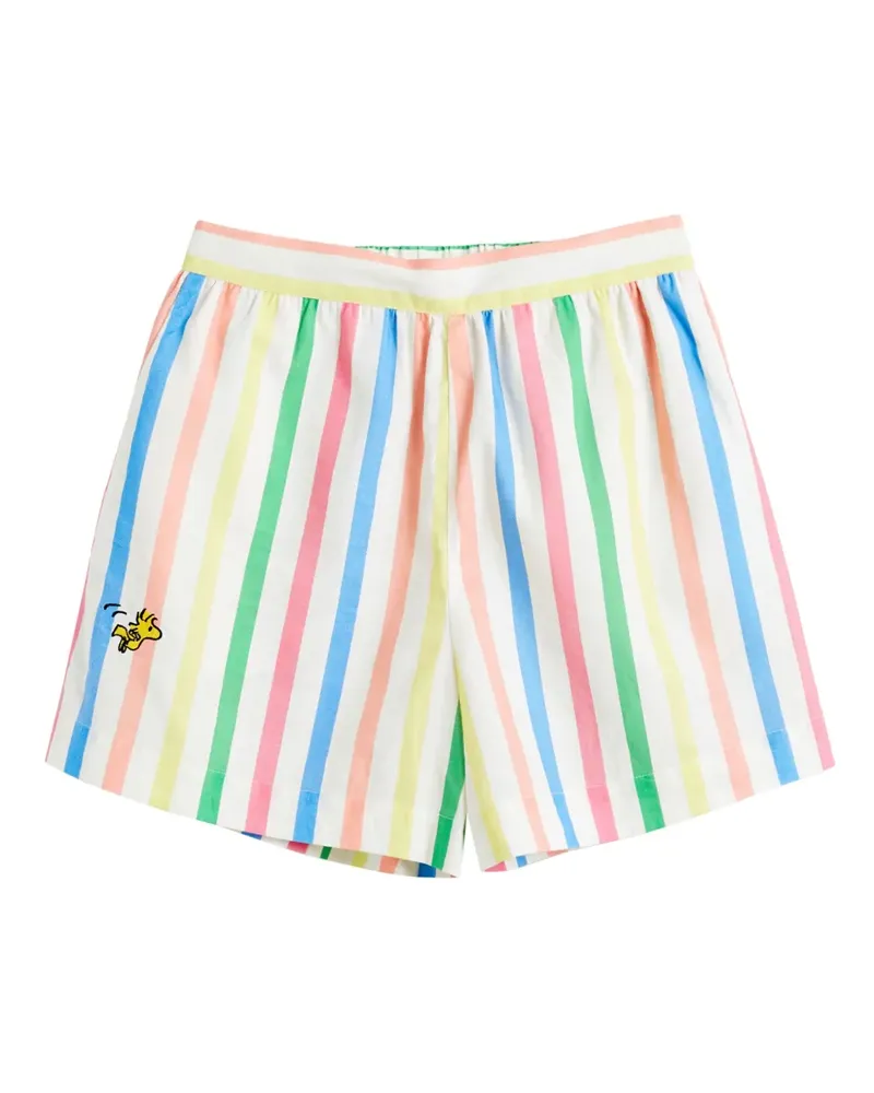 Chinti & Parker x Snoopy gestreifte Shorts - Weiß Weiß
