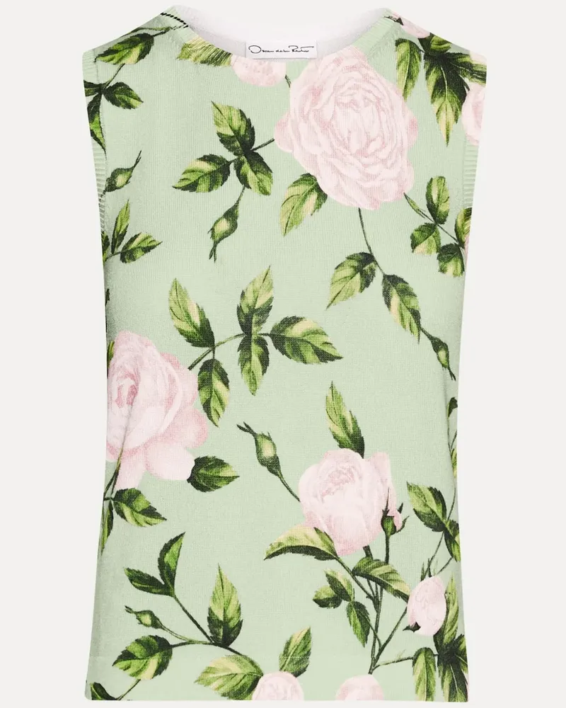 Oscar de la Renta Oberteil mit Rosen-Print - Grün Grün