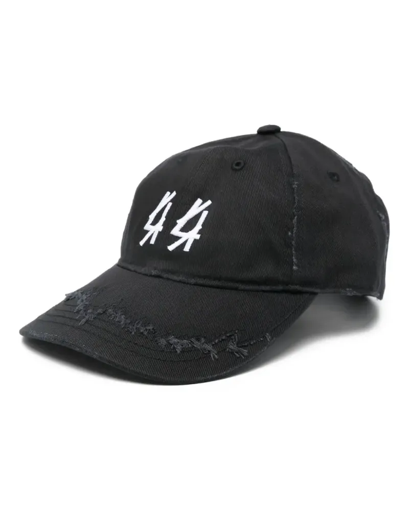 44 LABEL GROUP 44 Distressed Cotton Gabardine Cap - Schwarz Schwarz