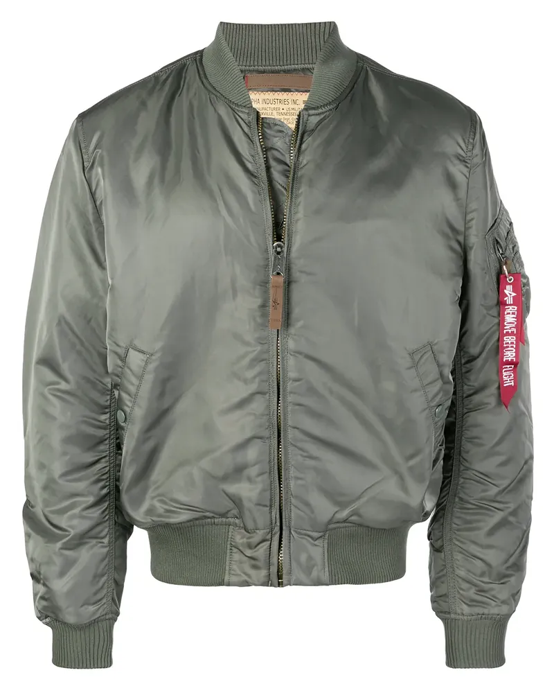 Alpha Industries Bomberjacke mit Reißverschluss - Grün Grün