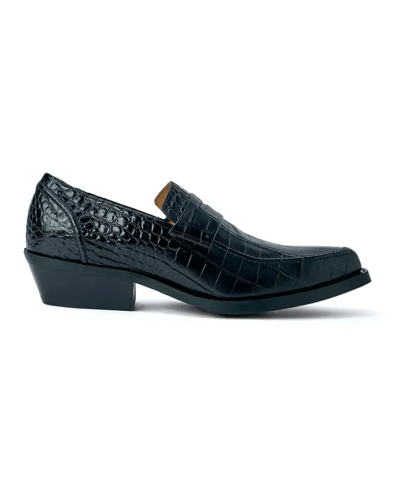Our Legacy Cypher Loafer aus Leder mit Kroko-Prägung - Schwarz Schwarz