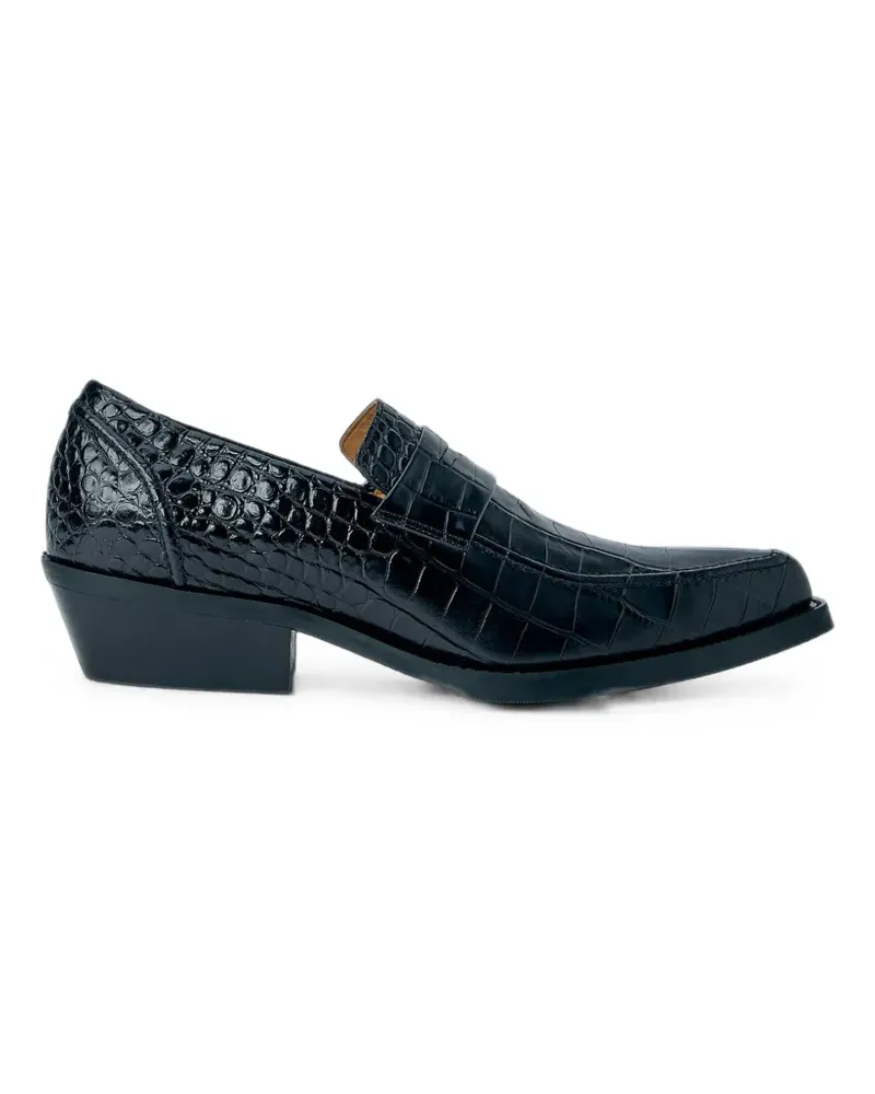 Our Legacy Cypher croc-embossed leather loafers - Schwarz Schwarz
