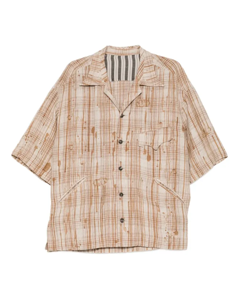 Ziggy Chen all-over graphic-print shirt - Nude Nude