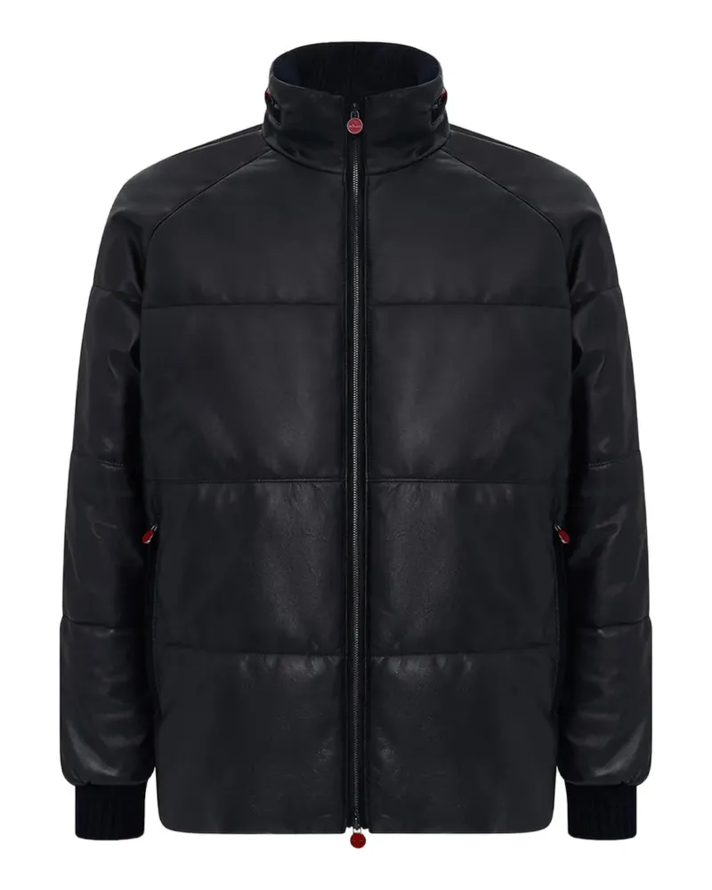 Kiton Gesteppte Lederjacke - Schwarz Schwarz
