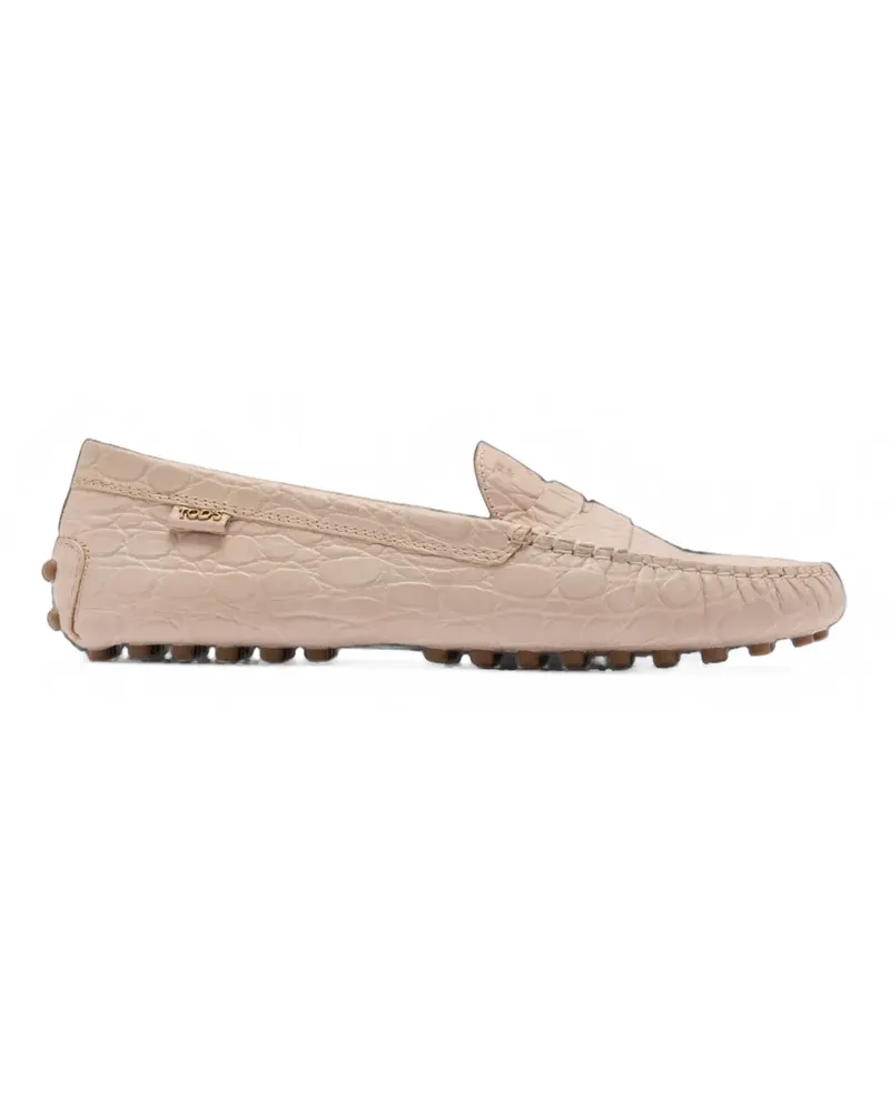 TOD'S Gommino Loafer mit Kroko-Effekt - Nude Nude
