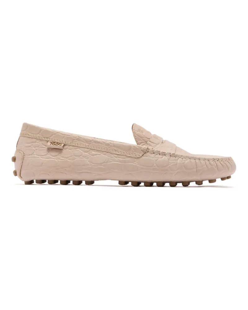 TOD'S Gommino Loafer mit Kroko-Effekt - Nude Nude