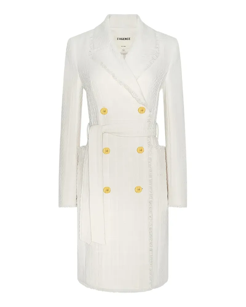 L'Agence Cooper tweed coat - Weiß Weiß