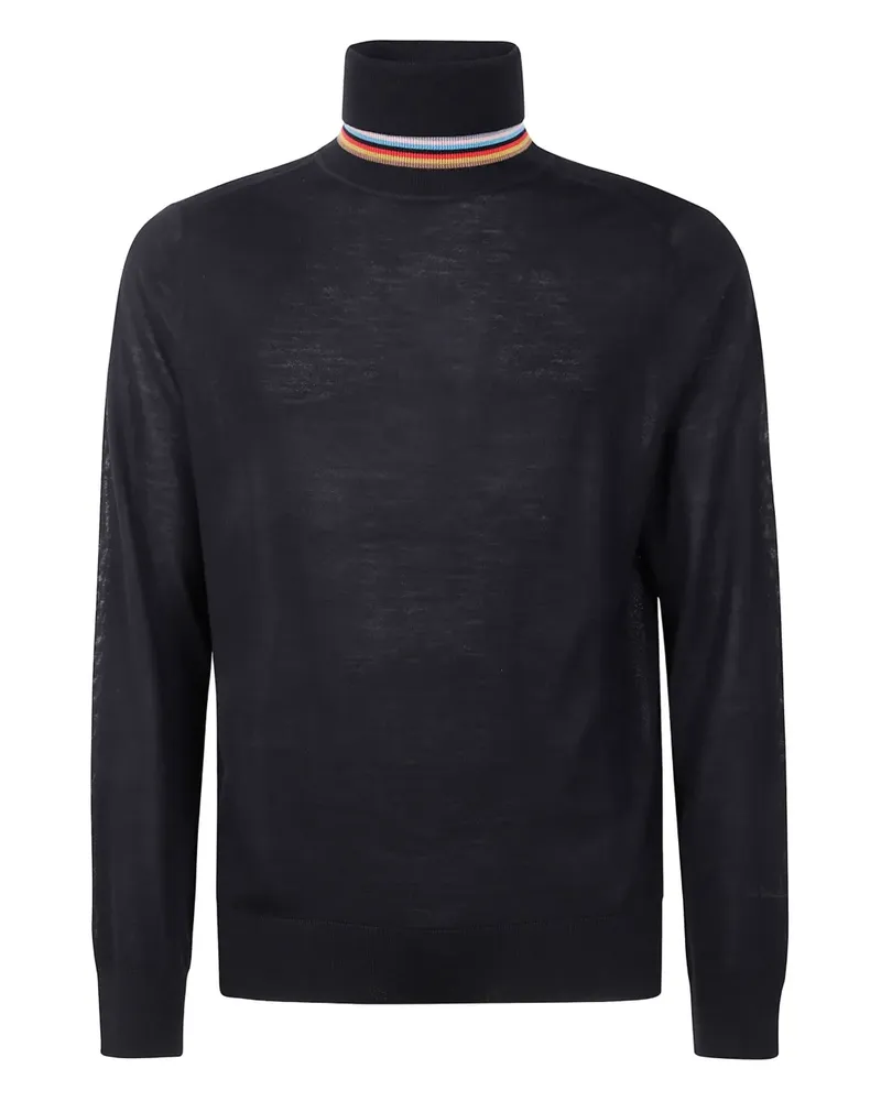 Paul Smith Rollkragenpullover mit Streifendetail - Schwarz Schwarz