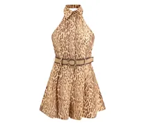 Minikleid mit Leoparden-Print - Nude