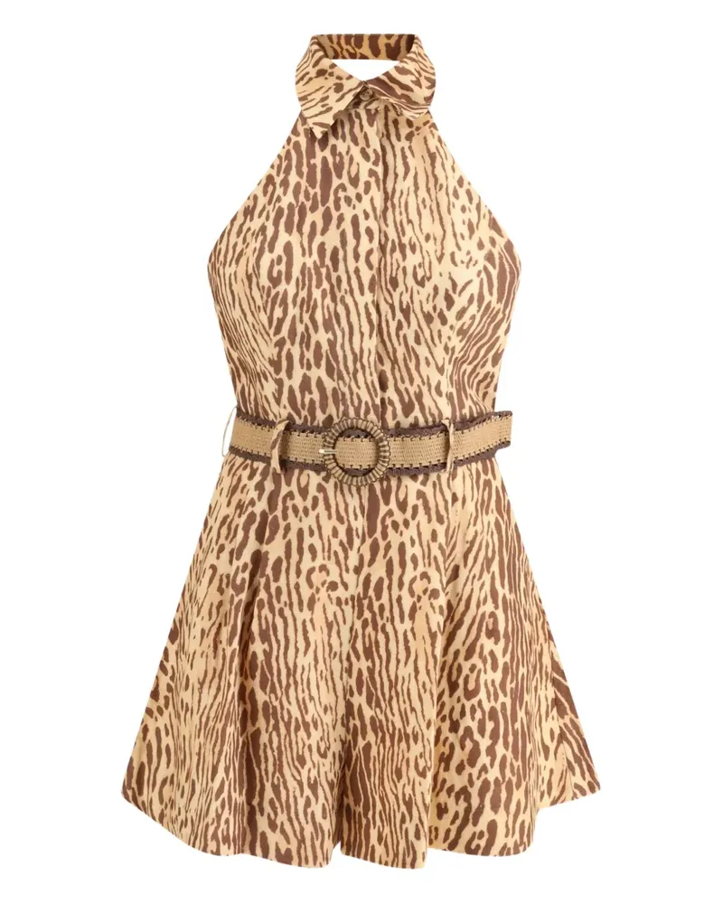 Zimmermann Minikleid mit Leoparden-Print - Nude Nude
