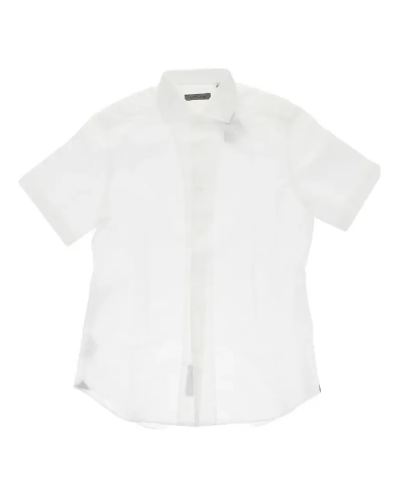 Corneliani honeycomb-pattern short-sleeve shirt - Weiß Weiß