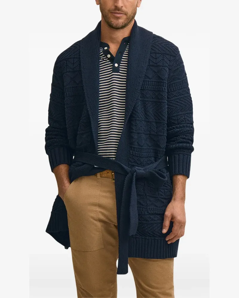 Brooks Brothers textured wrap-style cardigan - Blau Blau
