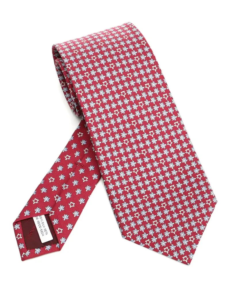 Ferragamo Gancini turtle-print silk tie - Rot Rot