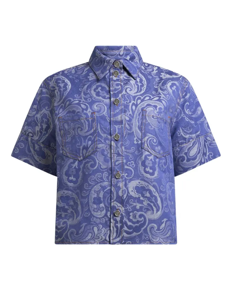 Etro Jacquard-Hemd mit Paisleymuster - Violett Violett