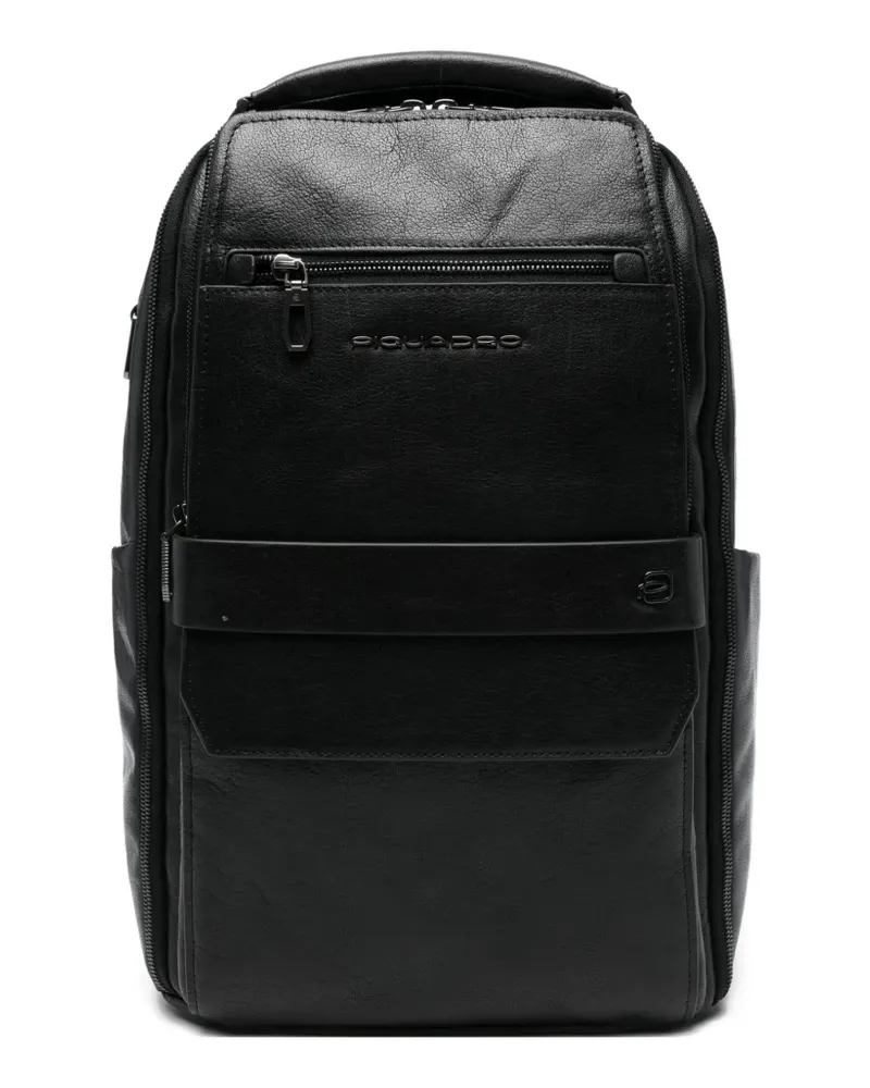 Piquadro Solm leather backpack - Schwarz Schwarz