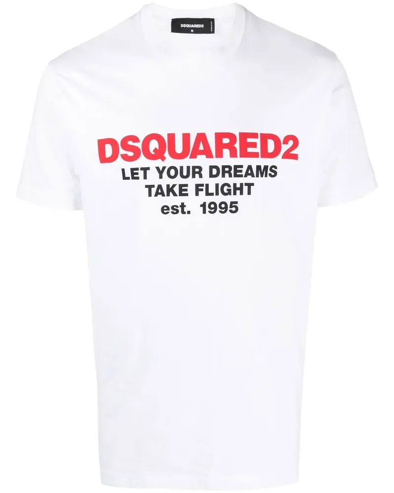 Dsquared2 T-Shirt mit Slogan-Print - Weiß Weiß