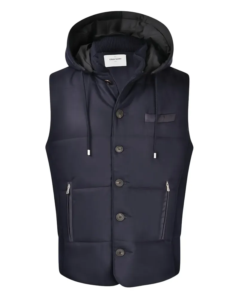 Gran Sasso Kapuzenweste mit Knopfverschluss - Blau Blau