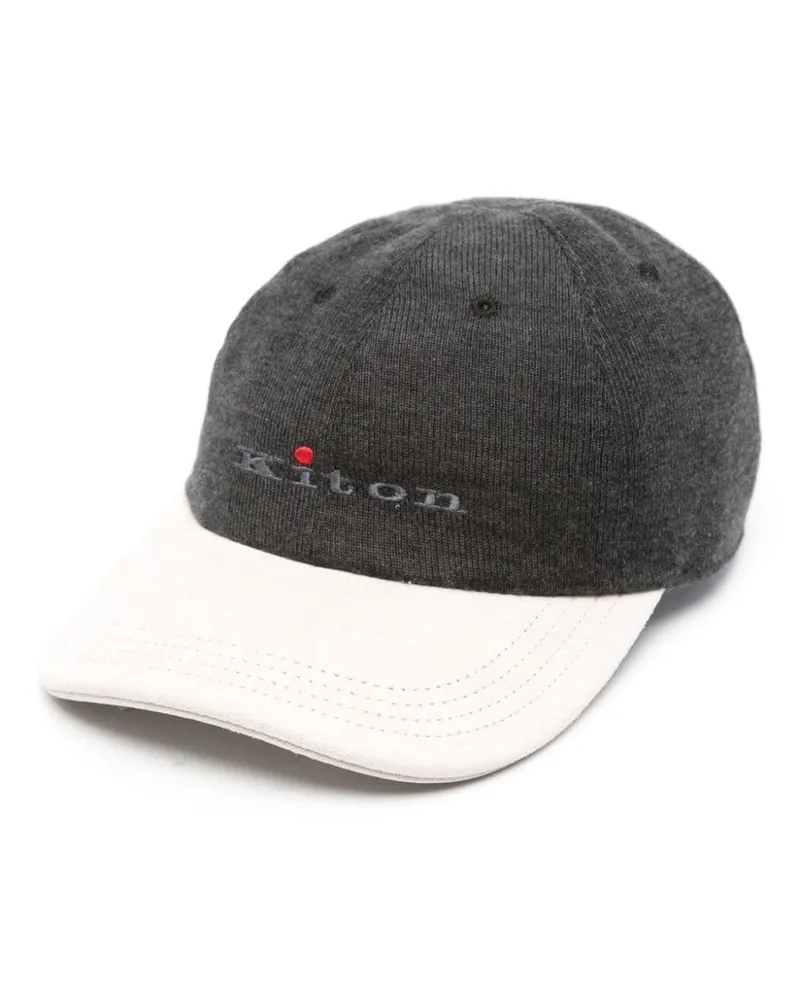 Kiton Baseballkappe mit Logo-Stickerei Grau