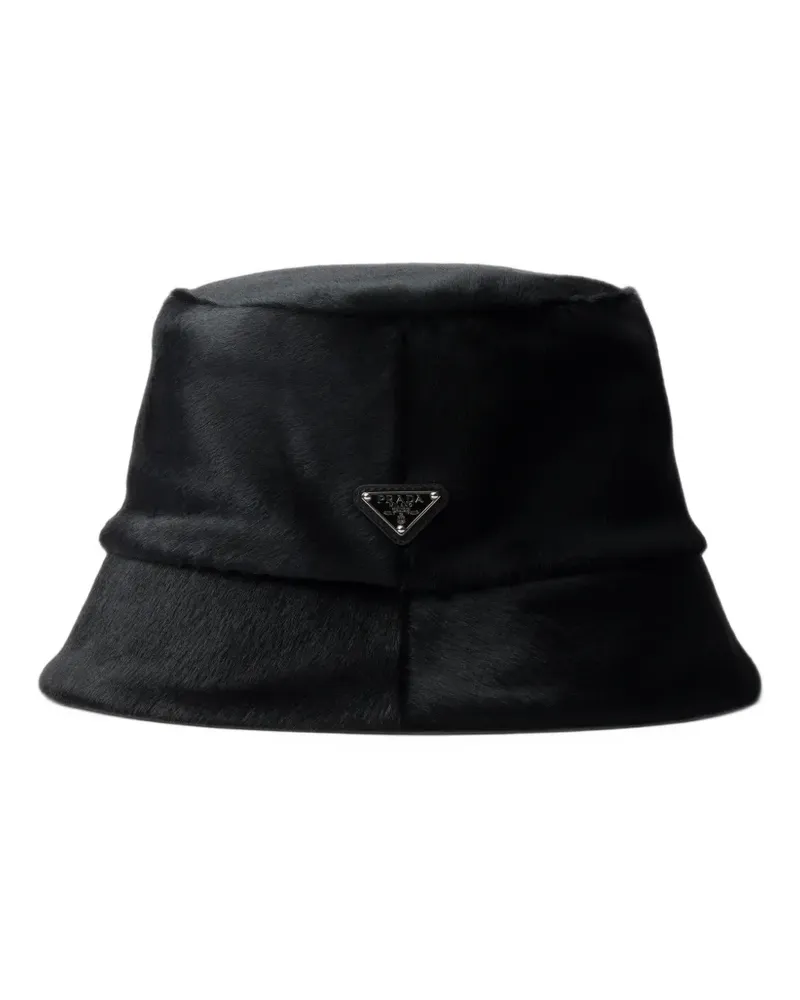 Prada Fischerhut aus Kalbshaar - Schwarz Schwarz