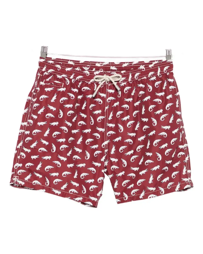 MC2 Saint Barth alligator-print drawstring swim shorts - Rot Rot