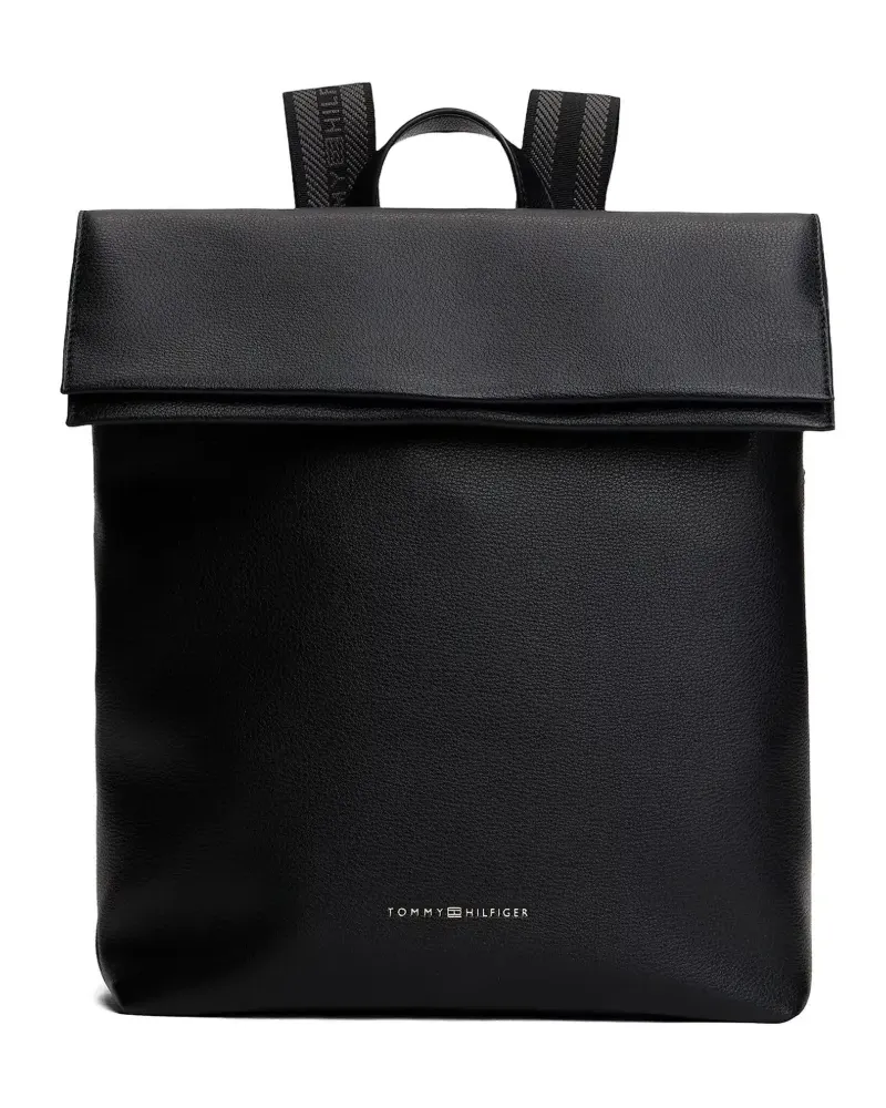 Tommy Hilfiger Rucksack mit Klappdeckel - Schwarz Schwarz