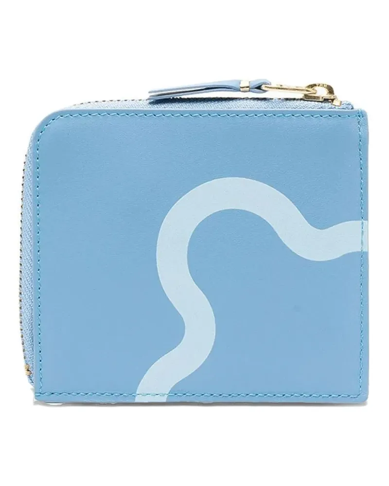 Comme des Garçons Portemonnaie mit Print - Blau Blau