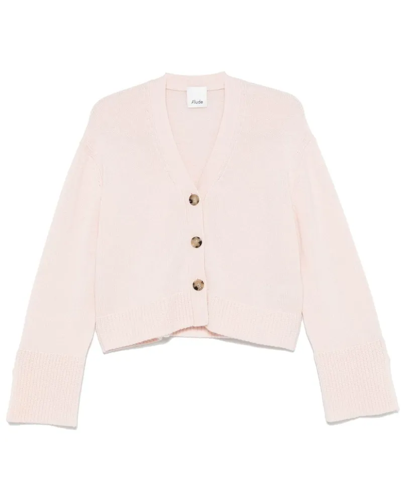 ALLUDE Kaschmircardigan mit V-Ausschnitt - Rosa Rosa