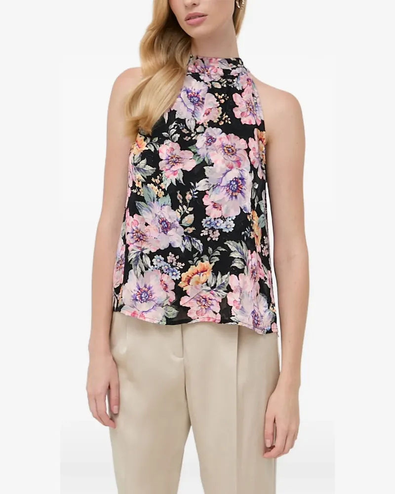 Guess Blusentop mit Blumen-Print - Schwarz Schwarz
