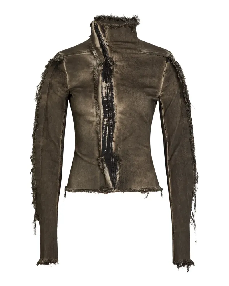 Rick Owens Jeansjacke mit ausgefransten Kanten - Braun Braun