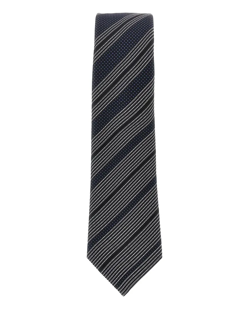 Emporio Armani striped tie - Schwarz Schwarz