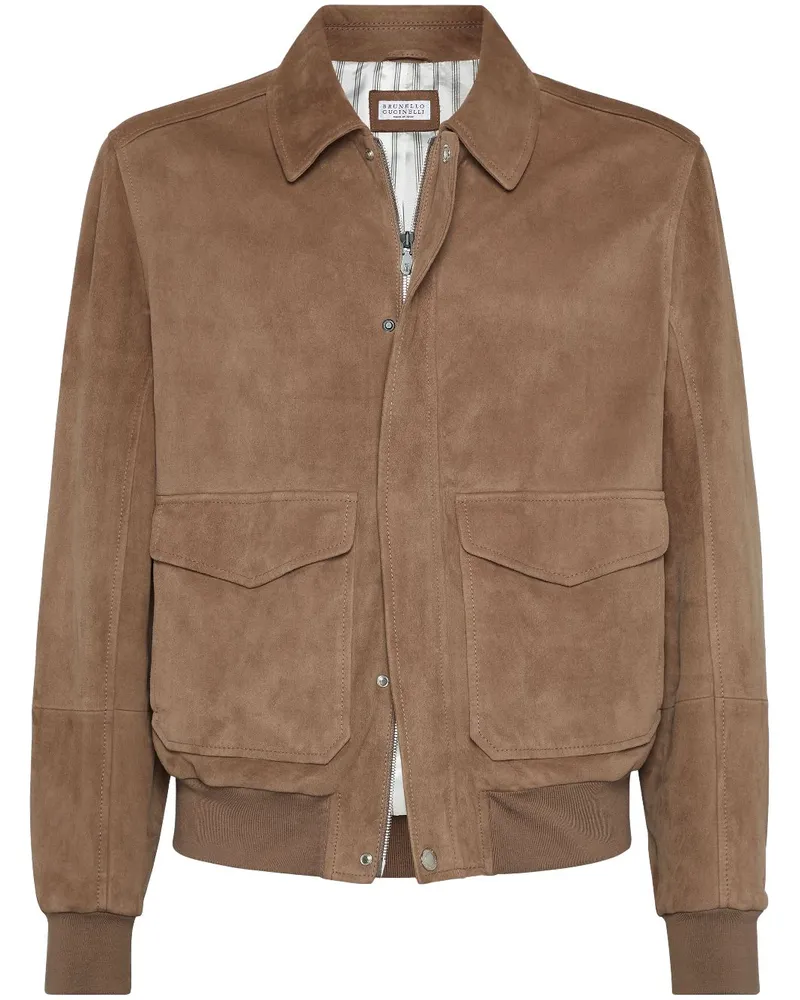 Brunello Cucinelli Klassische Pilotenjacke - Braun Braun